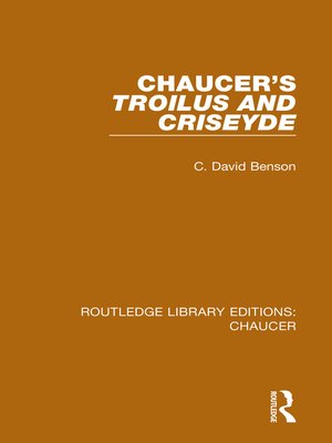 cover image of Chaucer's Troilus and Criseyde
